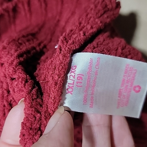 No Boundaries Size Juniors XXL (19) Burgundy 1/4 Pullover Sweater, Exc Used Cond - Picture 11 of 11